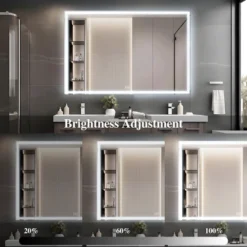 60x40 Inch Oversized LED Bathroom Mirror Wall Mounted Mirror With 3 Color Modes Aluminum Frame Large Wall Mirror For Bathroom -House Furnish World GUEST dda0030e d79a 4bac 890d 6f6c4df2b1bc