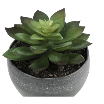 Artificial Plant, 6" Tall, Succulent, Indoor, Faux, Fake, Table, Greenery, Potted, Set Of 3, Decorative, Green Plants, Grey Cement Pots 4 Artificial Plant, 6" Tall, Succulent, Indoor, Faux, Fake, Table, Greenery, Potted, Set Of 3, Decorative, Green Plants, Grey Cement Pots - Image 4