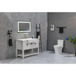 40 X 28 Inch LED Bathroom Mirror With Front And Backlight, Wall Mounted Vanity Mirror, Anti-Fog, Memory, 3 Colors, Stepless Dimmable -House Furnish World GUEST def9cf9c 9558 46a2 9f41 dd83932aafa9