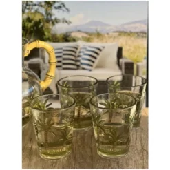 Palm Tree Design Acrylic Glasses Drinking Set Of 4 DOF (15oz), Plastic Drinking Glasses, BPA Free Cocktail Glasses, Drinkware Set -House Furnish World GUEST dfa7c1d8 dec3 4e1c be95 9d1af6ff1152