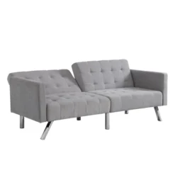 Sofa Bed Convertible Folding Light Gray Lounge Couch Loveseat Sleeper Sofa Armrests Living Room Bedroom Apartment Reading Room -House Furnish World GUEST e026c777 558b 4ccd 81b0 0188a523b892