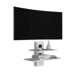 Havre Floating Shelf, Dual-Shelf Wall Unit With Cable Management, White -House Furnish World GUEST e1260f62 a65c 4e0d 80b0 74ad9e0141f4