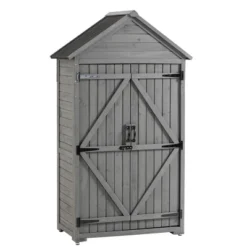 Outdoor Storage Cabinet, Garden Wood Tool Shed, Outside Wooden Shed Closet With Shelves And Latch For Yard 39.56"x 22.04"x 68.89" -House Furnish World GUEST e3e968a1 c9de 43cd afc0 03872b025bf8