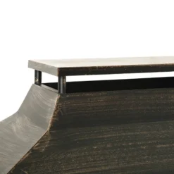 37-Inch Rectangular Metal Outdoor Wood Burning Fireplace,Outdoor Fireplace With Built-in Log Storage And Poker-Brushed Bronze,Log Burner Fire Pit -House Furnish World GUEST e46450d7 fd6a 4a6d 9a49 92559c39ea6e