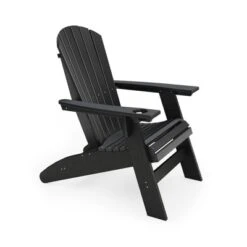 Black Adirondack Chair ¨C Sturdy HDPE Poly Lumber For Poolside, Patio, And Garden Relaxation -House Furnish World GUEST e6bed491 5c15 4042 b230 5e175ccf3099