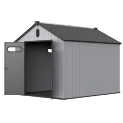 XWT013-1 8*10ft Resin Plastic Storage Shed For Backyard Garden Big Spire Tool Storage -House Furnish World GUEST e6d550c1 03dc 44bc 8932 ea25280e1321