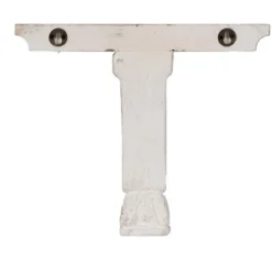 13.8x9.1x11.4" Distressed Brown And White Wooden Wall Shelf With Corbel Design -House Furnish World GUEST e6f2656b 2953 437b 88fb 7be34859d2b8