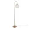 Metro 61" Contemporary Metal Floor Lamp In Royal Gold Metal With Clear Seeded Glass Shade From Grandview Gallery By LumiSource