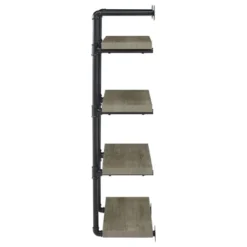 Black And Grey Driftwood Metal 24-inch Wall Shelf -House Furnish World GUEST e947830b 3a25 4bf0 b1c8 f21a855ba2d4