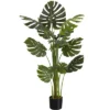 Artificial Plant, 55" Tall, Monstera Tree, Indoor, Faux, Fake, Floor, Greenery, Potted, Real Touch, Decorative, Green Leaves, Black Pot