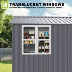 8X10FT Outdoor Storage Shed With Thickened Galvanized Steel,with Sloped Roof & Double Lockable Door,with 6 Vents, For Backyard Garden Bike,Lawnmower -House Furnish World GUEST ebb6a757 5723 4f77 8448 d62b786fa348