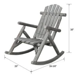 Wooden Porch Rocker Chair,Durable Wooden Porch Rocker Chair,Fir Log Rocking Chair,Patio Rockers For Outside,Garde.Light Gray Color -House Furnish World GUEST ecaa8db7 2522 401a bcec 0c38ec7e56db