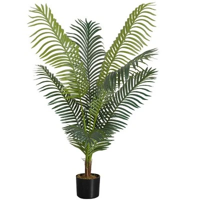 Artificial Plant, 47" Tall, Palm Tree, Indoor, Faux, Fake, Floor, Greenery, Potted, Real Touch, Decorative, Green Leaves, Black Pot 1 Artificial Plant, 47" Tall, Palm Tree, Indoor, Faux, Fake, Floor, Greenery, Potted, Real Touch, Decorative, Green Leaves, Black Pot