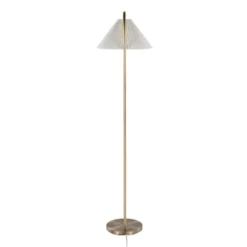 Cassis 65" Glam/Art Deco Floor Lamp In Gold Metal And White Pleated Shade By LumiSource -House Furnish World GUEST ef09f1e5 48c4 4af8 9159 edb32a2d2a89