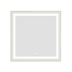 30 X 30 Inch LED Bathroom Mirror With Front And Backlight,Wall Mounted Vanity Mirror With Aluminum Frame,Anti-Fog, Memory, 3 Colors, Stepless Dimmable