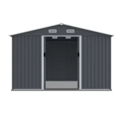 Outdoor Storage Shed 8 X 10 FT Tool Sheds, Heavy Duty Storage House With Sliding Doors With Air Vent For Backyard Patio Lawn To Store Bikes,Grey -House Furnish World GUEST eff6ce4a d98a 4da6 b830 f1b0a1756f07