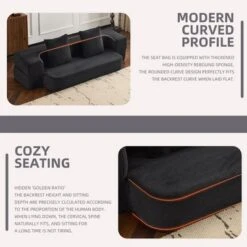 Ebern Designs Transformable Sectional Sofa With 3 Ottoman Stools - Supportive Polyester Fold-Out Bed, Compact Polyester Lounger For Small Spaces Home -House Furnish World GUEST f010529c cf00 4a72 a8b7 47bca0f220fe