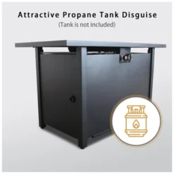 25" H X 42" W Steel Outdoor Fire Pit Table With Lid -House Furnish World GUEST f1035fdd 7d6c 4171 8cf0 09ceedf7c6e6