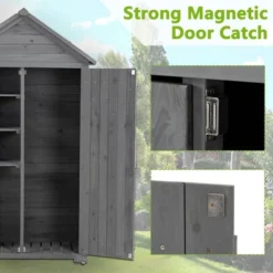 Outdoor Storage Cabinet, Garden Wood Tool Shed, Outside Wooden Shed Closet With Shelves And Latch For Yard 39.56"x 22.04"x 68.89" -House Furnish World GUEST f1fc4a49 66fd 4a7e ae3f 70d403296885