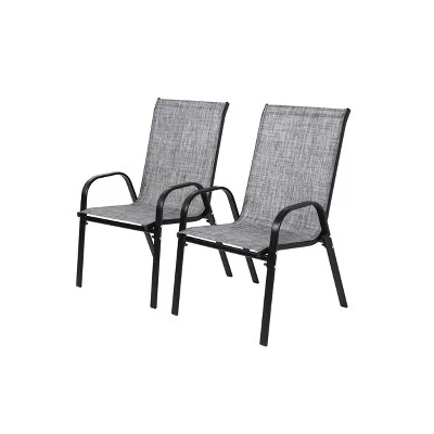 2 Piece Patio Chairs,Outdoor Camping Chairs With Breathable Textilene Fabric,Set Of 2 Chairs With Armrest High Backrest For Garden,Space Saving( Grey) 9 2 Piece Patio Chairs,Outdoor Camping Chairs With Breathable Textilene Fabric,Set Of 2 Chairs With Armrest High Backrest For Garden,Space Saving( Grey) - Image 9