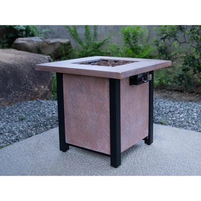 25" H Outdoor Patio Propane Gas Fire Pit Table - 50,000 BTU High-temperature-resistant Carving Process For Of Rattan Weaving Grain 5 25" H Outdoor Patio Propane Gas Fire Pit Table - 50,000 BTU High-temperature-resistant Carving Process For Of Rattan Weaving Grain - Image 5