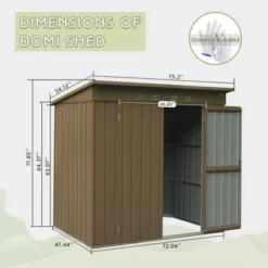 Outdoor Storage Shed 6x4 FT, Metal Tool Sheds Storage House With Lockable Double Door, Large Bike Shed Waterproof For Garden, Backyard, Lawn 12 Outdoor Storage Shed 6x4 FT, Metal Tool Sheds Storage House With Lockable Double Door, Large Bike Shed Waterproof For Garden, Backyard, Lawn -House Furnish World GUEST f3ef7b6d d165 4f6c b080 27d37fb5de29