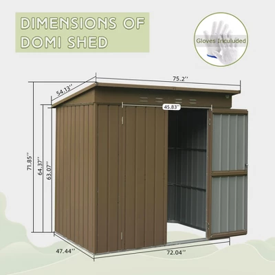 Outdoor Storage Shed 6x4 FT, Metal Tool Sheds Storage House With Lockable Double Door, Large Bike Shed Waterproof For Garden, Backyard, Lawn 6 Outdoor Storage Shed 6x4 FT, Metal Tool Sheds Storage House With Lockable Double Door, Large Bike Shed Waterproof For Garden, Backyard, Lawn - Image 6