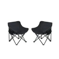 2PCS Outdoor Camping Chairs Folding/Portable, Carry Bag ,Black -House Furnish World GUEST f5c17775 17f4 4ed4 9c3e 05fc421adf28