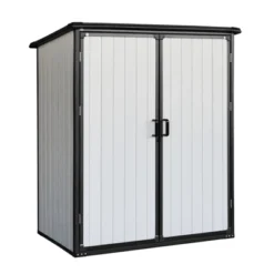 5x3FT Outdoor Storage Shed Waterproof Resin Cabinet With Lockable Doors For Bikes And Patio Furniture -House Furnish World GUEST f749ae55 912a 48d8 a661 f1de5579def5