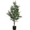 Artificial Plant, 47" Tall, Acacia Tree, Indoor, Faux, Fake, Floor, Greenery, Potted, Silk, Decorative, Green Leaves, Black Pot