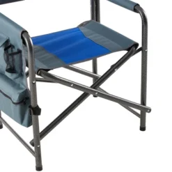 1-piece Padded Folding Outdoor Chair With Storage Pockets,Lightweight Oversized Directors Chair For Outdoor Camping, Picnics And Fishing,Blue/Grey -House Furnish World GUEST f90a8811 3ed8 4c59 b205 18126eb0947b