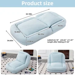 Folding Sofa Chair With 5 Adjustable Positions Plush Floor Lounge Chair For Gaming, Meditation, And Relaxation -House Furnish World GUEST f9a5708d 79a4 45b6 a49e c217d2e5722f