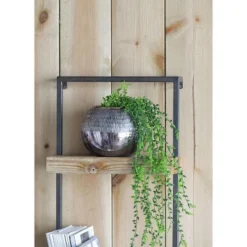 12x6x27" Iron And Wood Wall Shelf With Two Shelves 13 12x6x27" Iron And Wood Wall Shelf With Two Shelves -House Furnish World GUEST fa3a1db4 ded0 4c91 9bc5 12416bbba306