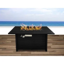 24" H Steel Propane Outdoor Fire Pit Table With Lid - CM-1124 -House Furnish World GUEST fa6c599e e775 4032 82d1 ec212ebefd48