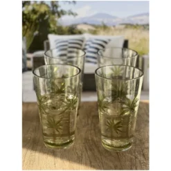 Palm Tree Design Acrylic Glasses Drinking Set Of 4 Hi Ball (20oz), Plastic Drinking Glasses, BPA Free Cocktail Glasses, Drinkware Set -House Furnish World GUEST fa745986 d4ac 4f9e a33e a4444c1dcf18