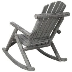 Wooden Porch Rocker Chair,Durable Wooden Porch Rocker Chair,Fir Log Rocking Chair,Patio Rockers For Outside,Garde.Light Gray Color -House Furnish World GUEST faab22f3 5162 4bcf ab90 c13009748473