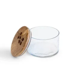 Leafy Twig Glass Jar/Container With Wooden Lid-700 Ml -House Furnish World GUEST fbc0f273 3b65 4b3b bad7 6621fd5428f1