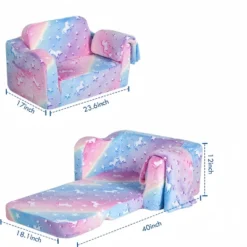 Compression Modular Kids Sofa, Perfect Sleeper Extra Convertible Sofa To Lounger, Comfy 2-in-1 Flip Open Couch Sleeper For Kids Pink Small Sofa -House Furnish World GUEST fc10d74d ee00 4fcf ba9e 1493903b07ad