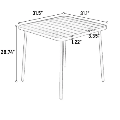 5-Piece Plastic Chair And Steel Table Outdoor Dining Set, Plastic Chairs And Table Set For Garden Patio, Brown 6 5-Piece Plastic Chair And Steel Table Outdoor Dining Set, Plastic Chairs And Table Set For Garden Patio, Brown - Image 6