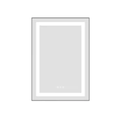 20 X 30 Inch LED Bathroom Mirror With Front And Backlight,Wall Mounted Vanity Mirror With Aluminum Frame,Anti-Fog, Memory, 3 Colors, Stepless Dimmable