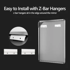 40x36 Inch Brushed Nickel Aluminium Frame Bathroom Mirror -House Furnish World GUEST ff74b662 a72c 4f89 9bae 9223db476d42